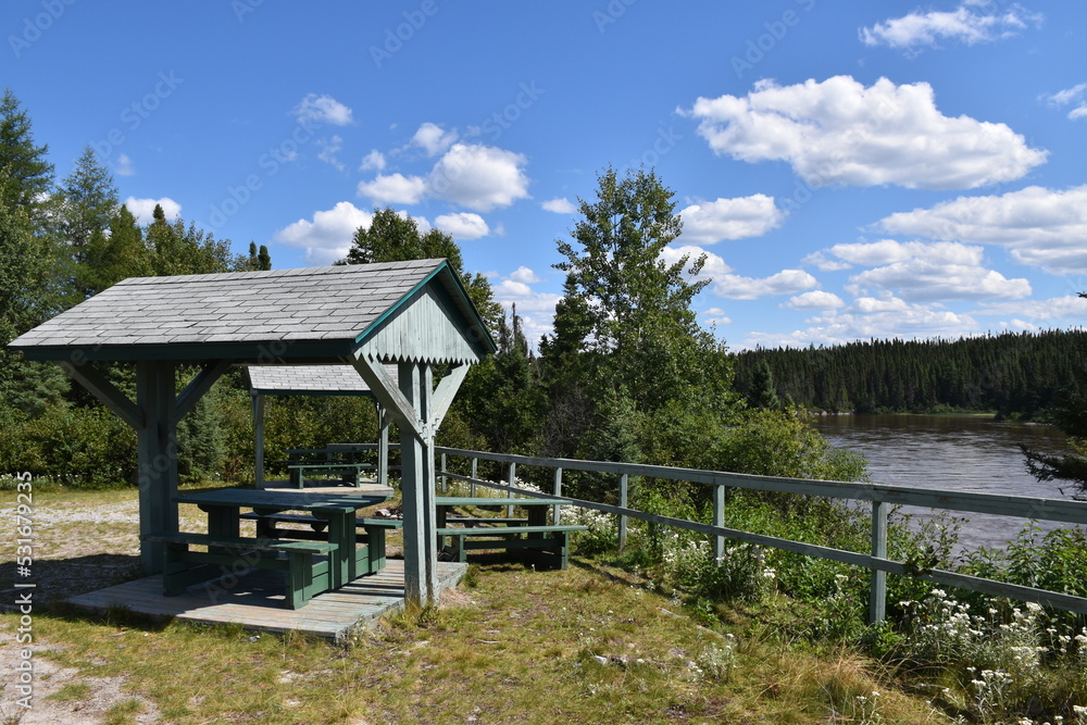 Rest area on the James Bay road, Québec, Canada