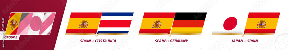Fototapeta premium Spain football team games in group E of International football tournament 2022.