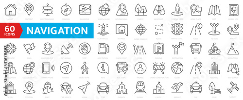 Foto Navigation and location icons set