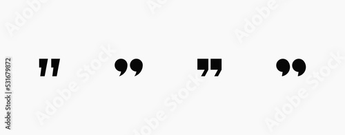 Vector icon set of quotation marks. Quote mark symbol set