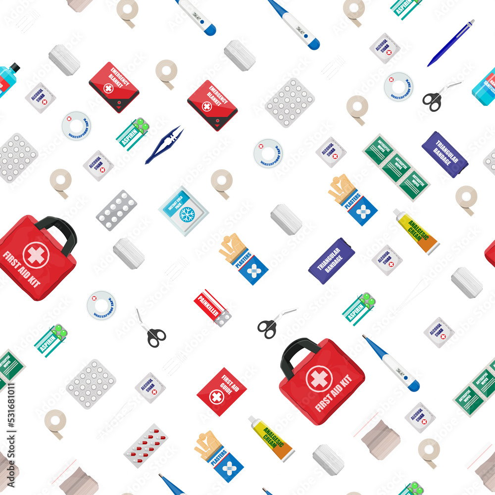 First aid kit pattern.
