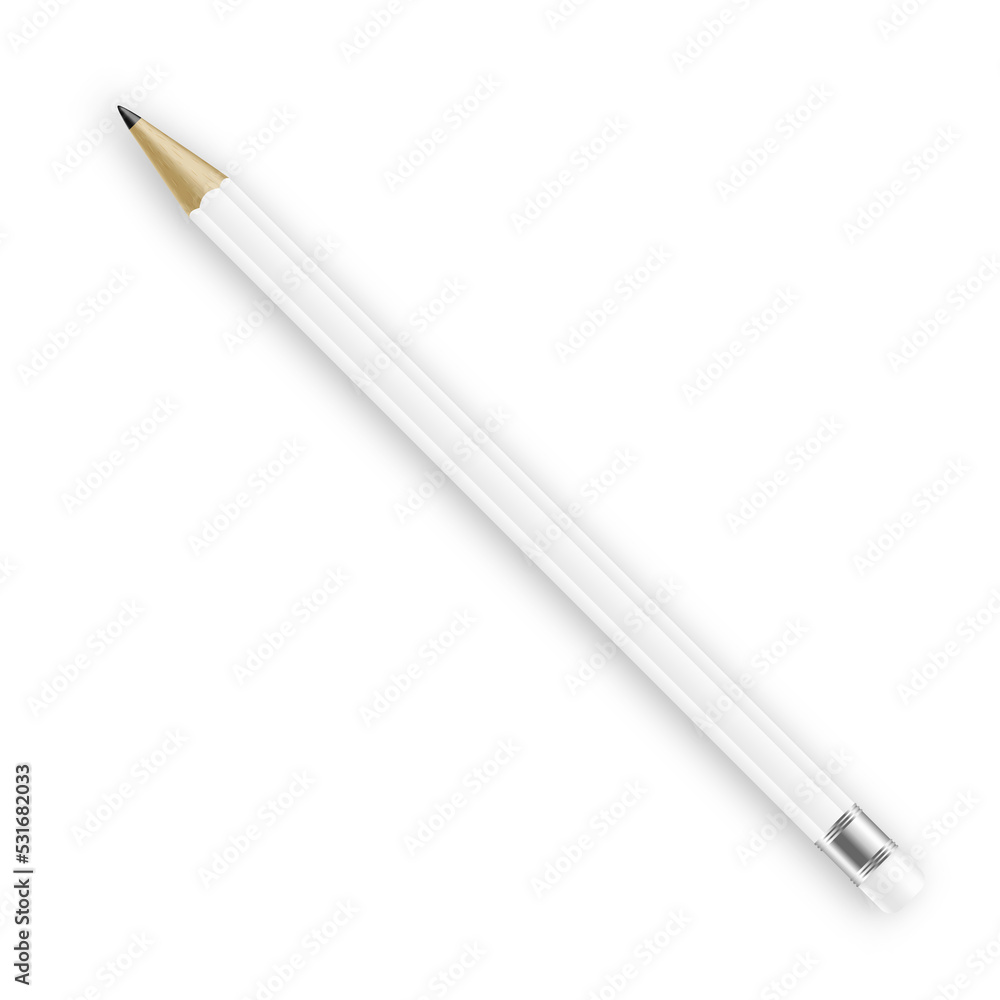 Pencil mockup. Realistic white blank brand template Pencil mockup. Realistic white blank brand template