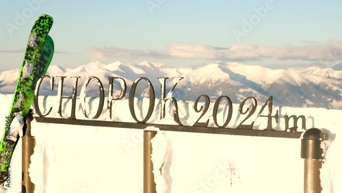 chopok mountain view of sunset from the top photo