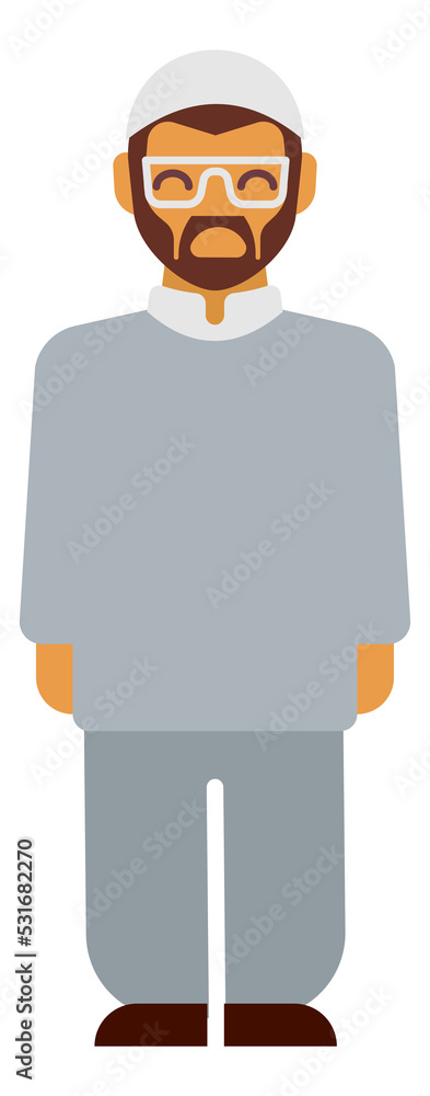 Arabic bearded man in traditional muslim clothes Arabic bearded man in traditional muslim clothes