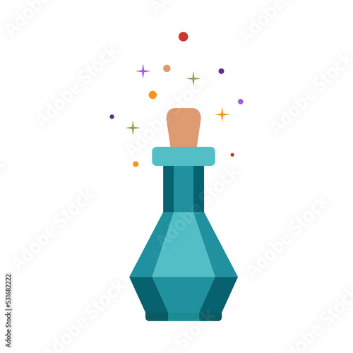 Flask with magic potion simple illustration