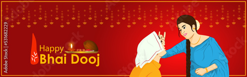Vector illustration of Bhai Dooj greeting