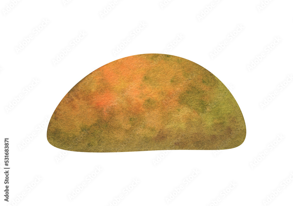 Autumn surface. Watercolor illustration of a grass surface for creating decorative compositions. set of pieces of earth for fall background design. Isolated Clipart of an island of orange green color Autumn surface. Watercolor illustration of a grass surface for creating decorative compositions. set of pieces of earth for fall background design. Isolated Clipart of an island of orange green color