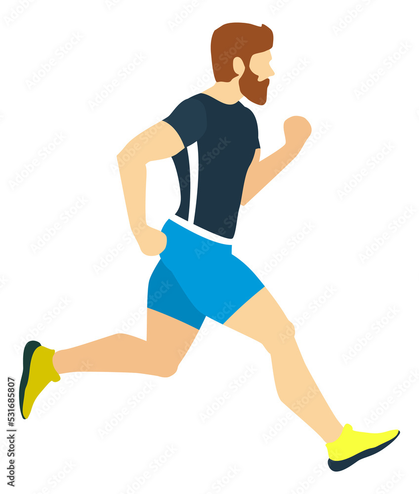 Fototapeta premium Running man in sportswear. Athlete training for marathon