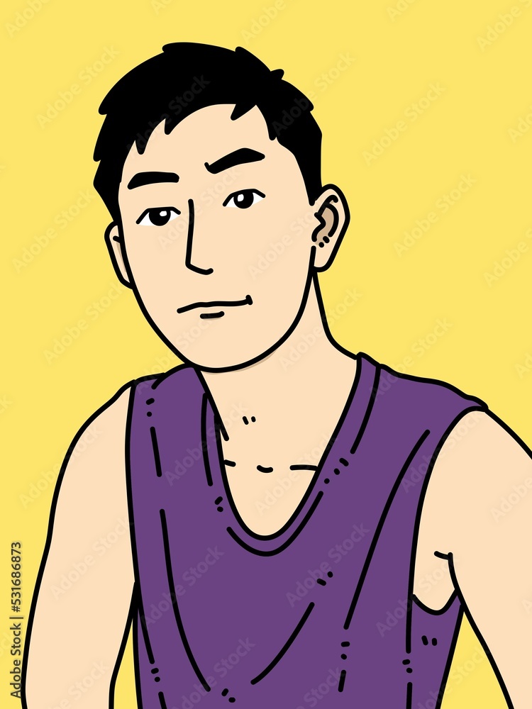 cute man cartoon on yellow background cute man cartoon on yellow background