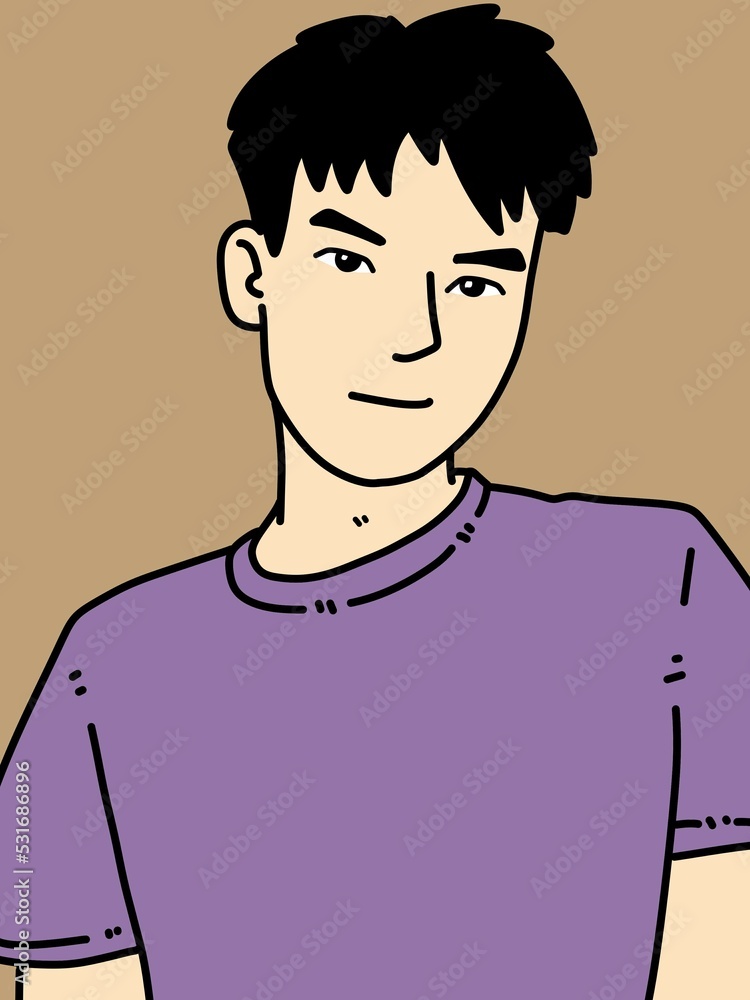 cute man cartoon on brown background cute man cartoon on brown background