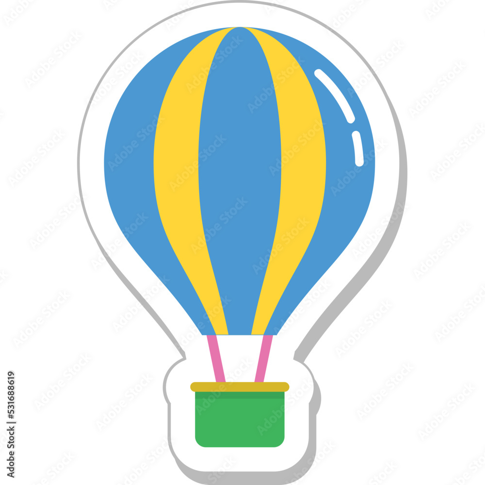 Obraz premium Air Balloon Colored Vector Icon
