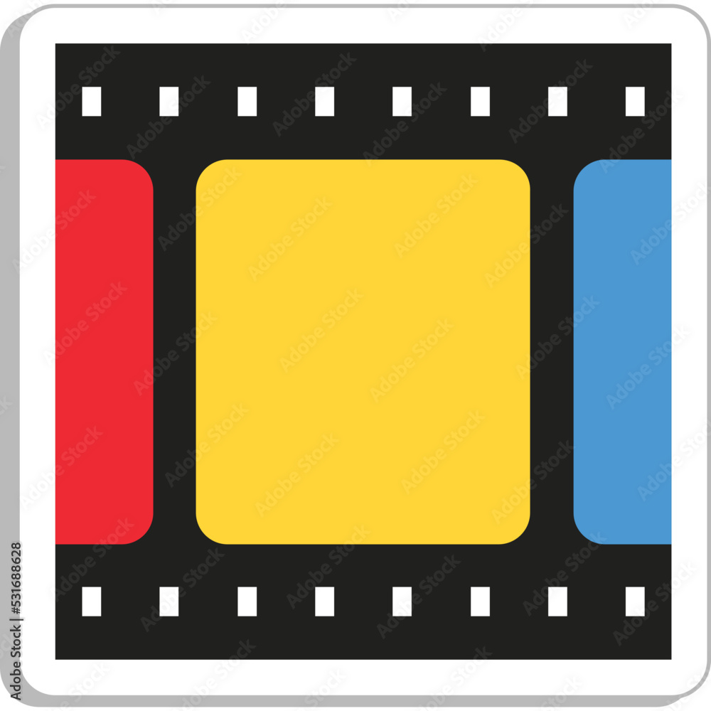 Fototapeta premium Film Reel Colored Vector Icon