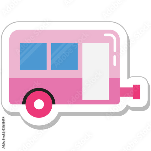 Caravan Colored Vector Icon