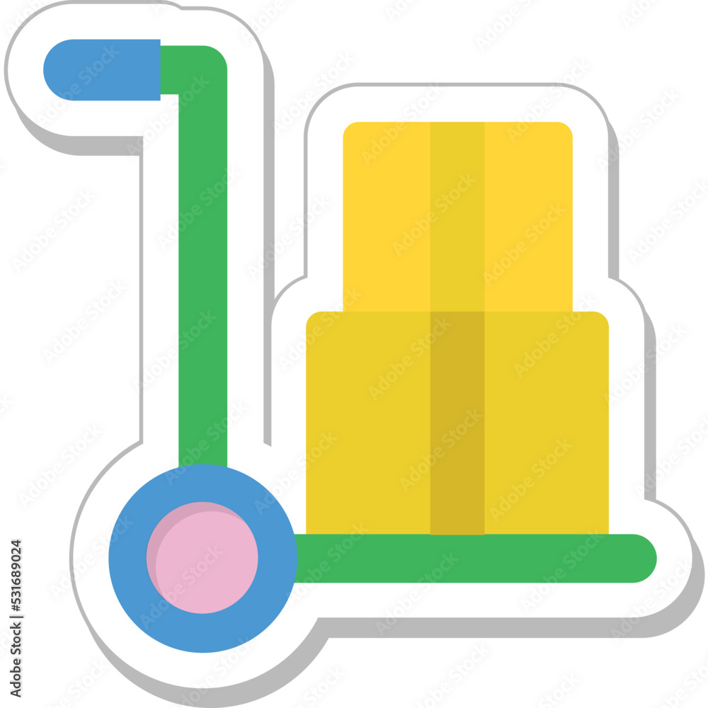 Trolley Colored Vector Icon