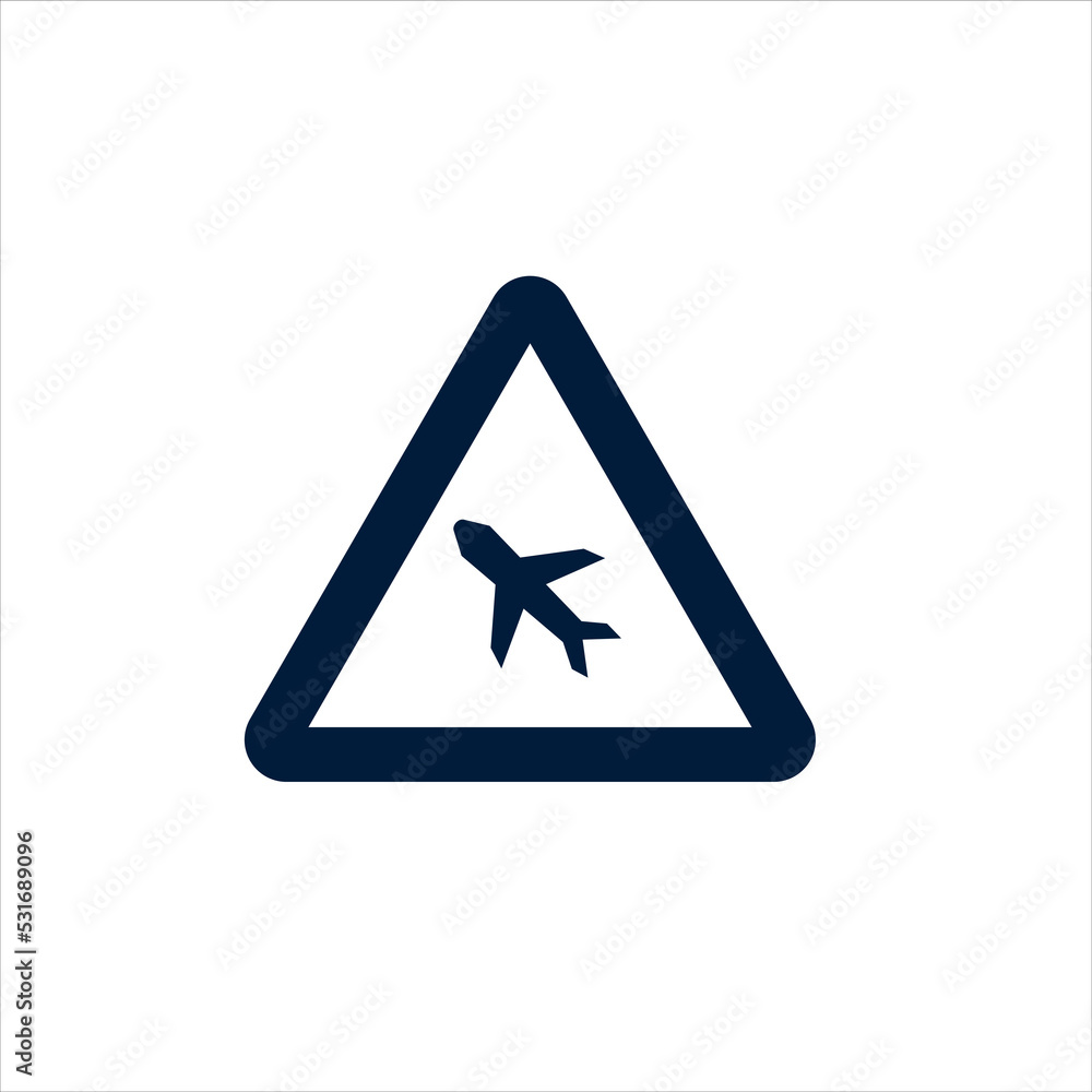 Low-flying aircraft icon stock illustration on white background Low-flying aircraft icon stock illustration on white background