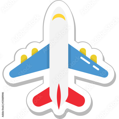 Fototapeta Naklejka Na Ścianę i Meble -  Airplane Colored Vector Icon 