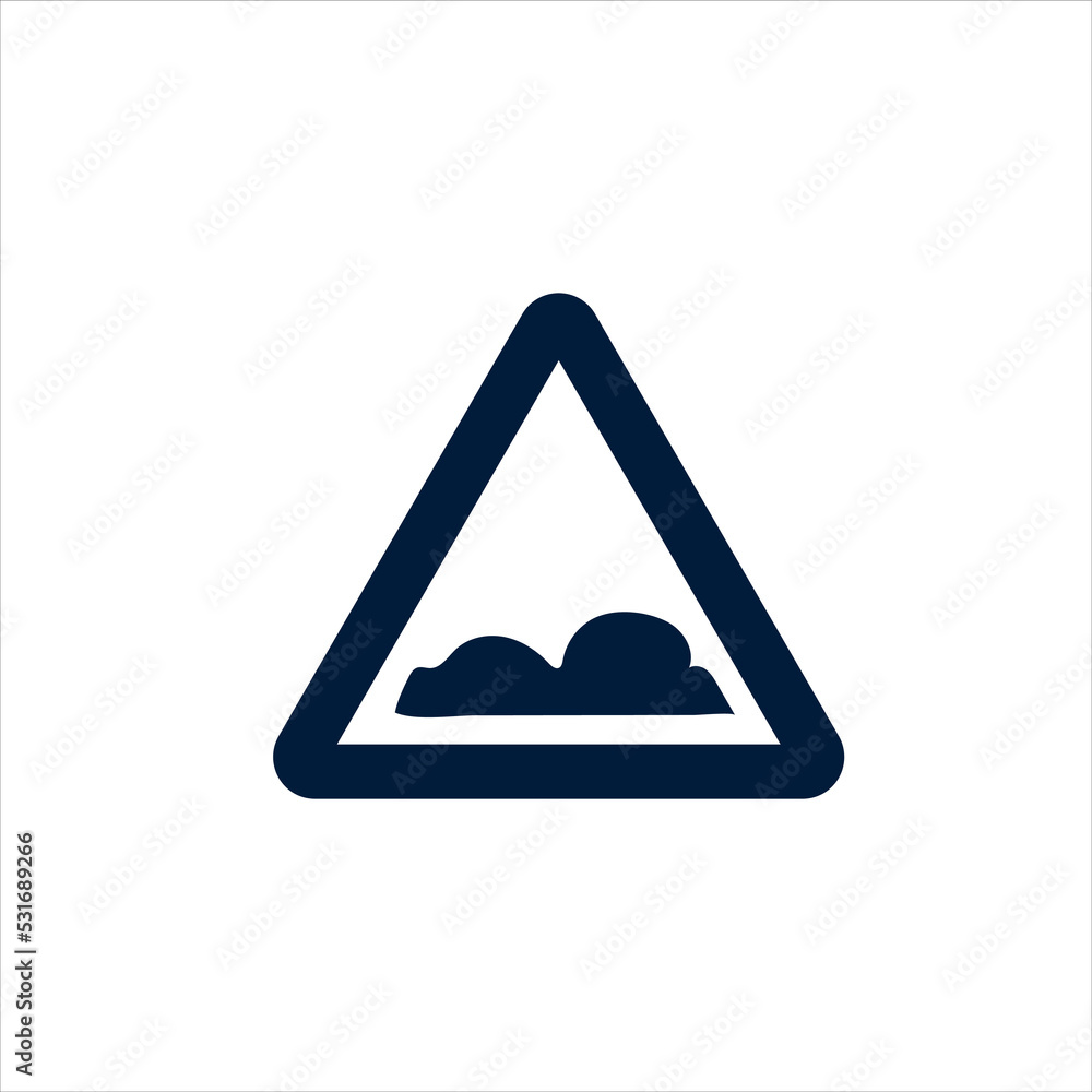 Uneven road ahead sign icon stock illustration on white background Uneven road ahead sign icon stock illustration on white background