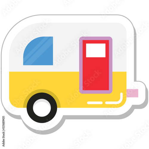 Caravan Colored Vector Icon