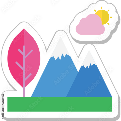 Mountain Colored Vector Icon