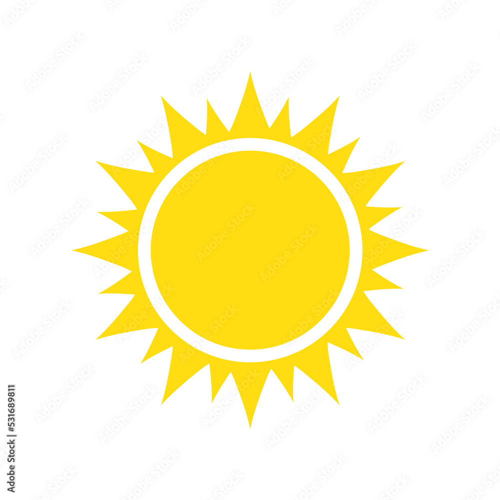 Scorching sun. Summer simple ray outline illustration image Scorching sun. Summer simple ray outline illustration image