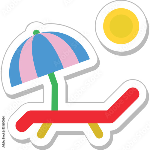 Sunbathe Colored Vector Icon
