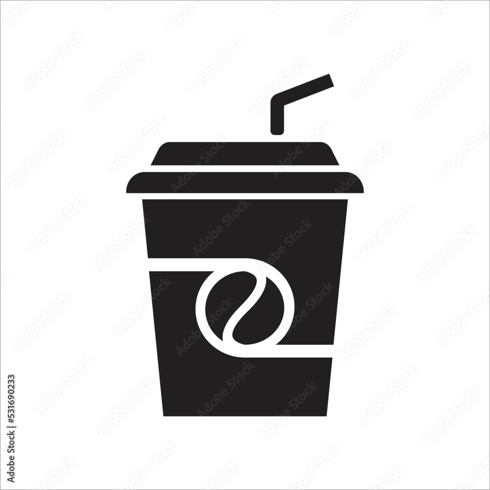 coffee paper cup icon minimalist design art coffee paper cup icon minimalist design art