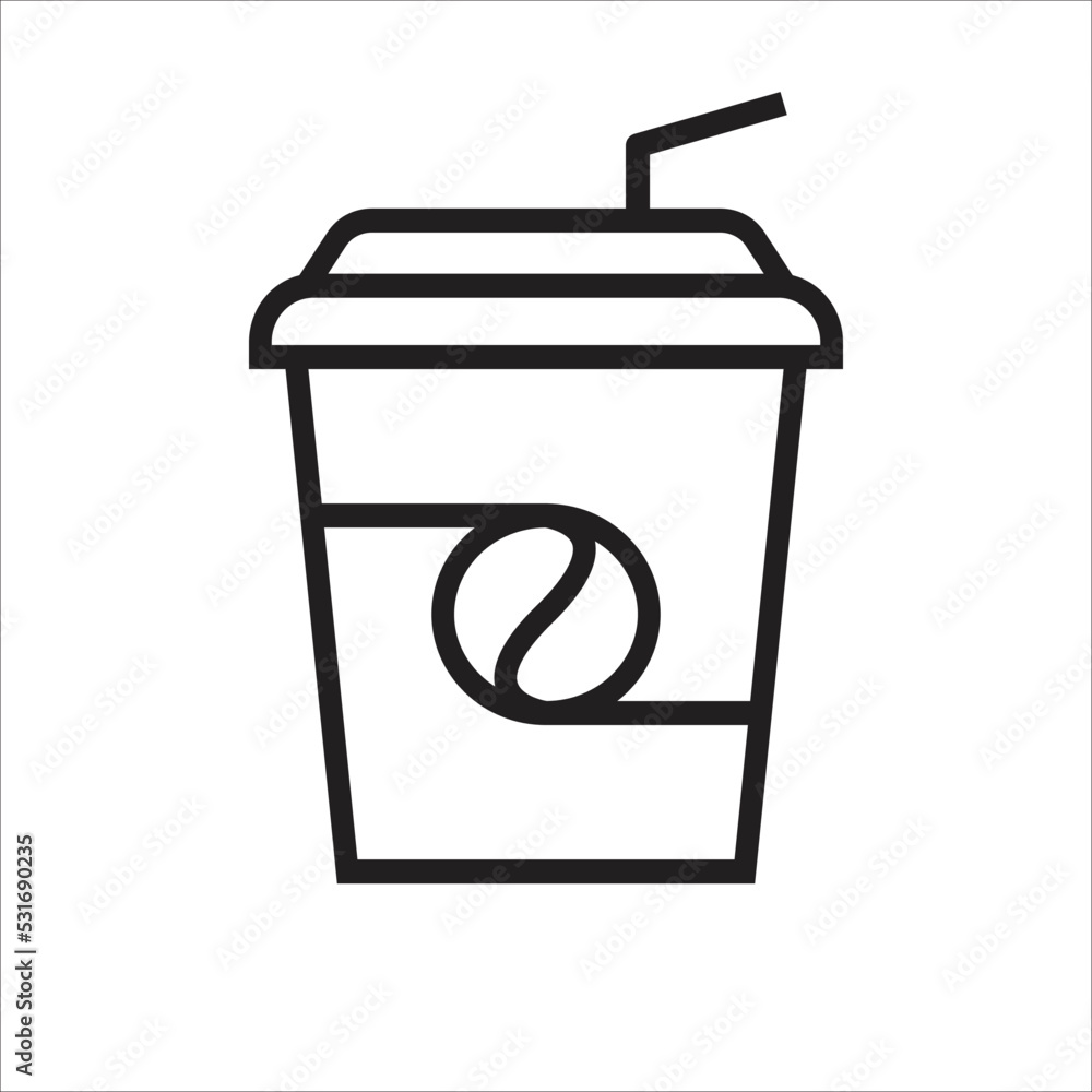 coffee paper cup icon minimalist design art coffee paper cup icon minimalist design art