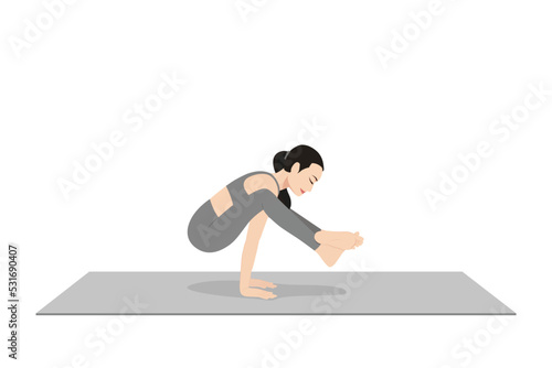 Firefly Pose Variation Feet Crossed, Tittibhasana Variation Feet Crossed