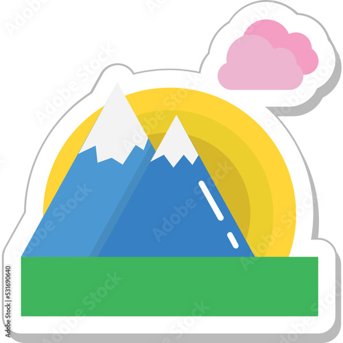 Mountain Colored Vector Icon