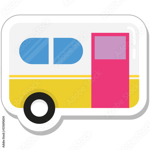 Caravan Colored Vector Icon