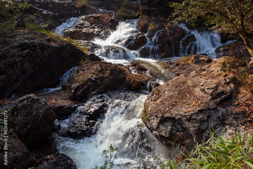 Waterfall in the mountains of Vietnam, Dalat province Waterfall in the mountains of Vietnam, Dalat province