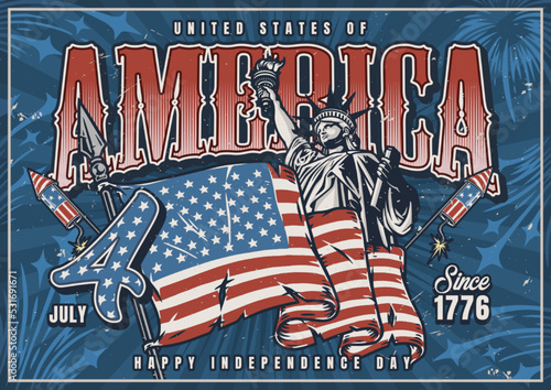 America independence day poster colorful