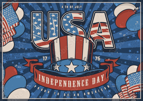 USA independence day poster colorful
