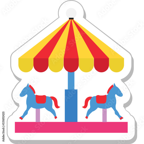 Merry Go Round Colored Vector Icon