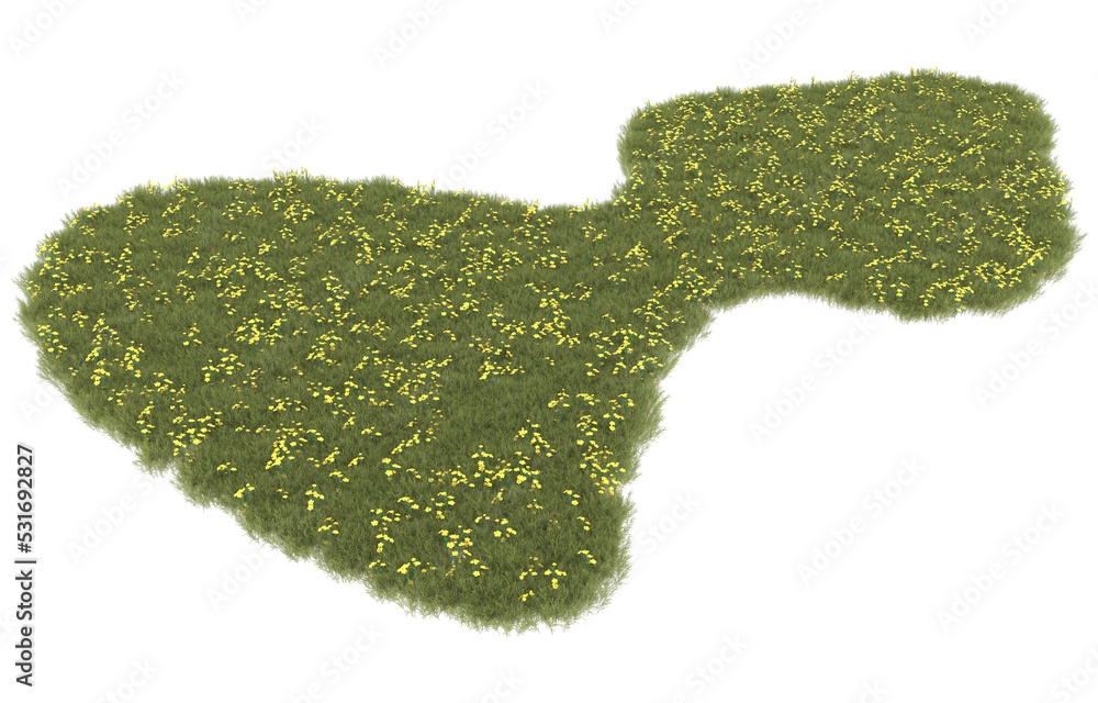 Fototapeta premium Grass on transparent background. 3d rendering - illustration
