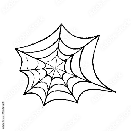 Obraz na plátně Black spiderweb on a white background