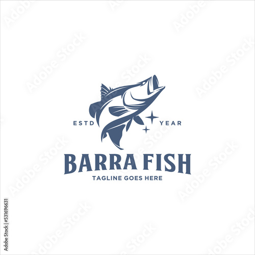 Barramundi Fish Logo Design Vector Image photo