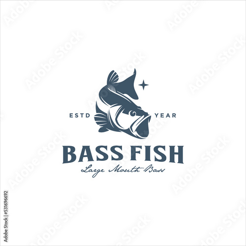 Largemouth Bass Fish Logo Design Vector Image