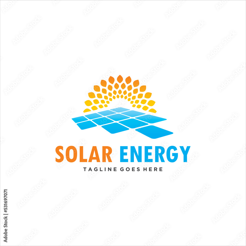 Solar Panel Logo Design Vector Image