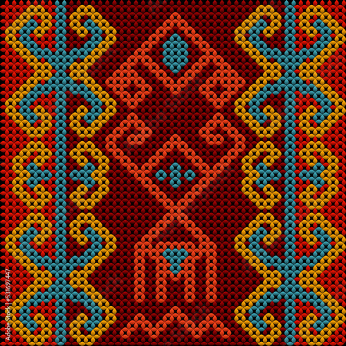  Ornament is made in bright, juicy, perfectly matching colors. Ornament, mosaic, ethnic, folk pattern.