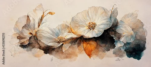 Obraz namalowane kwiaty na teksturowym tle