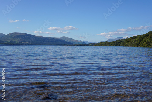 Loch Lomond seen from a point north of Balloch. It is part of the Loch Lomond and The Trossachs National Park