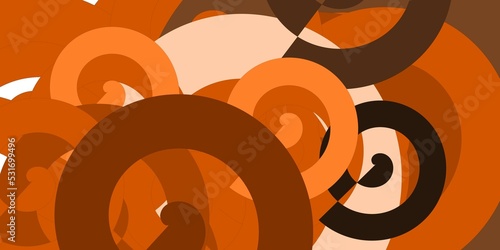 background, pattern, art in the form of spiral shapes in various shades of orange