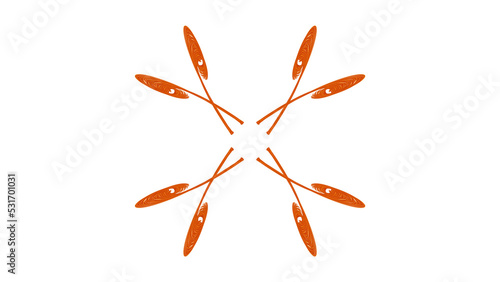 Isolated orange semi-transparent ribbon graphic design elements