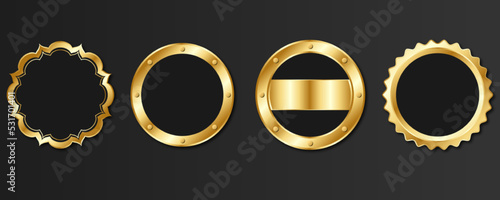 Black gold medal frame label decoration