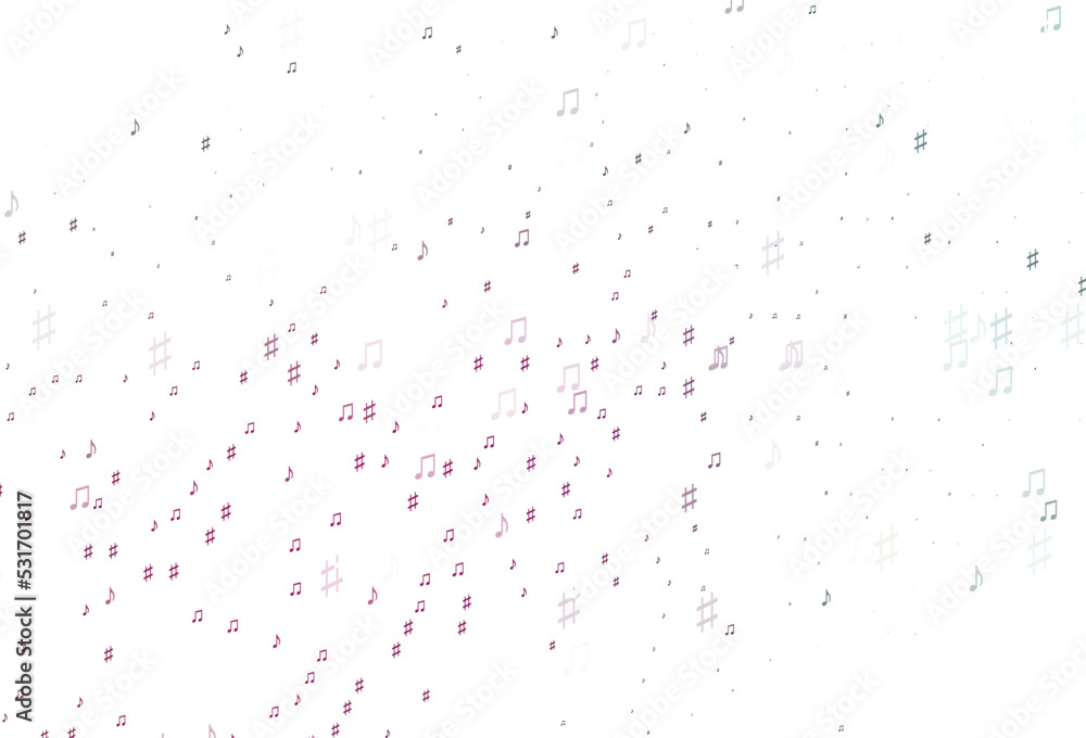 Light Pink vector pattern with music elements. Light Pink vector pattern with music elements.