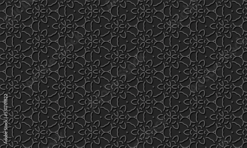 Wallpaper Mural Seamless repeat geometric flower line design illustration Torontodigital.ca