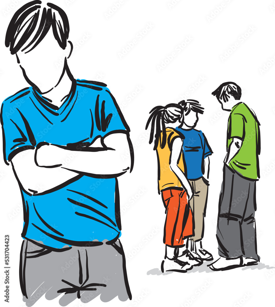 young boy bullying concept children talking school friends vector illustration young boy bullying concept children talking school friends vector illustration