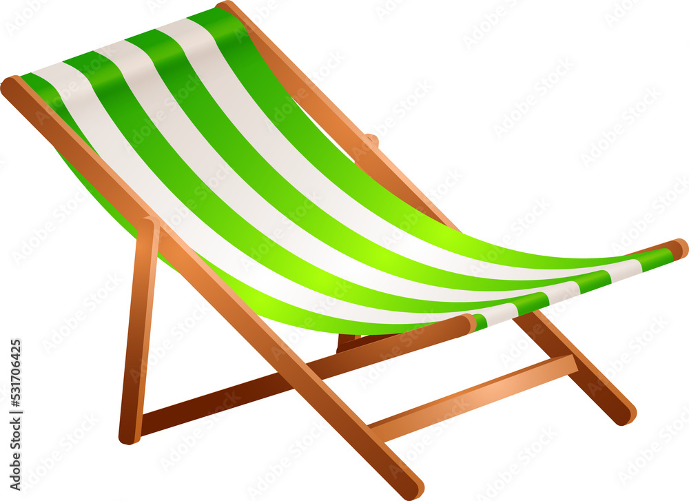 beach chair cartoon style 3d