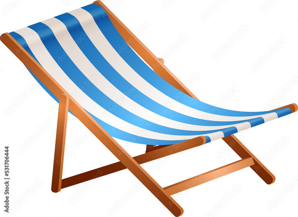 beach chair cartoon style 3d